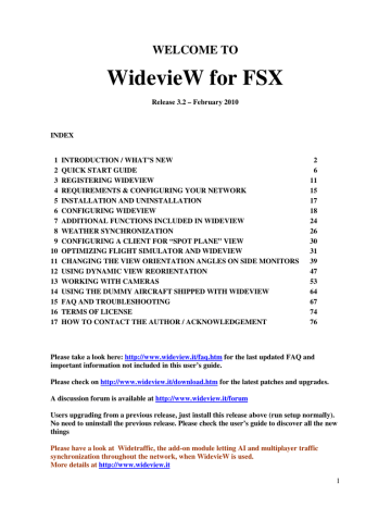WidevieW for FSX | Manualzz WidevieW for FSX | Manualzz