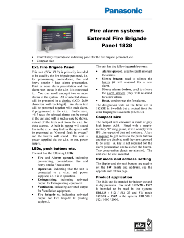 Fire alarm systems External Fire Brigade Panel 1828 | Manualzz Fire alarm systems External Fire Brigade Panel 1828 | Manualzz