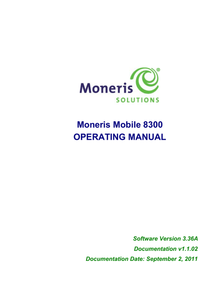 Mobile 8300 v3.36A Operating Manual Mobile 8300 v3.36A Operating Manual