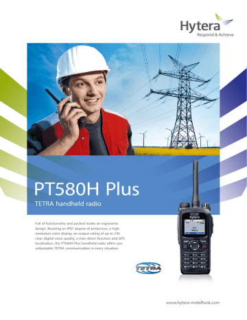 Hytera PT580H - TETRA handheld radio | Manualzz