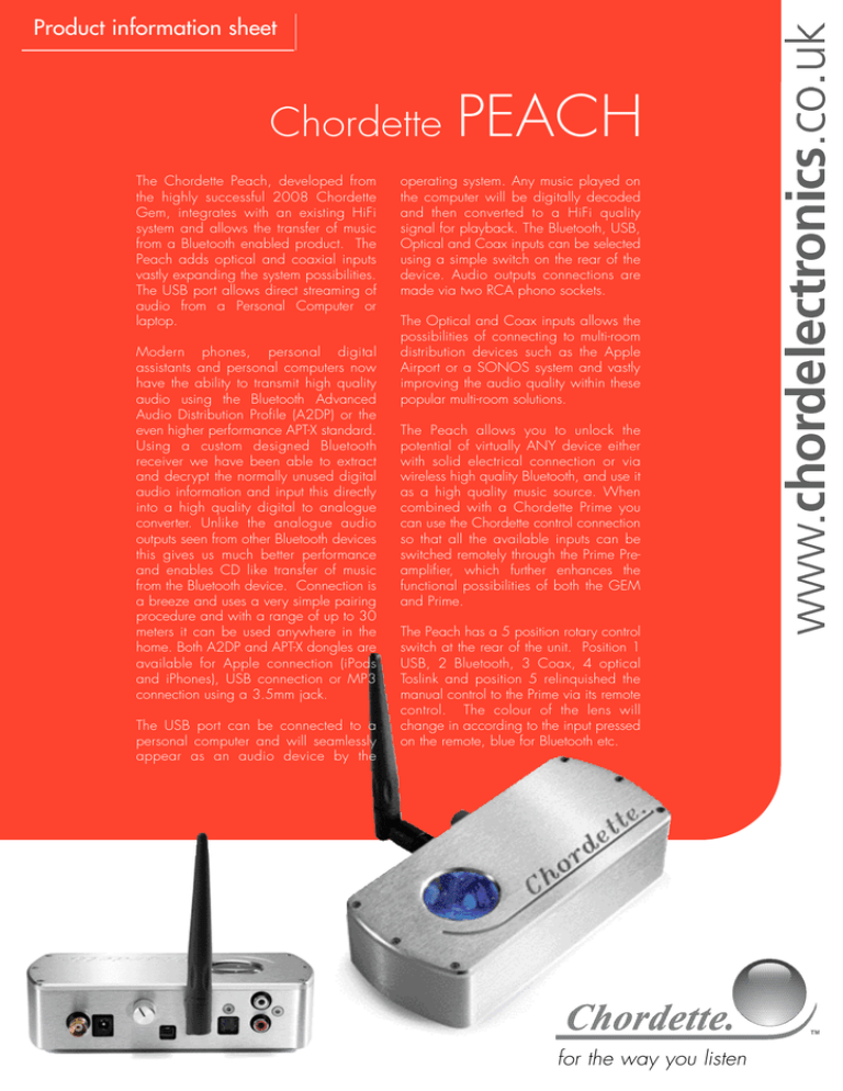 Chordette product sheet NEW Chordette product sheet NEW