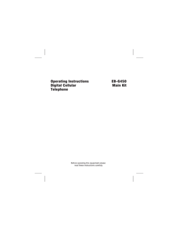 Panasonic EBGD450, EBG450, G450 Operating instructions Panasonic EBGD450, EBG450, G450 Operating instructions