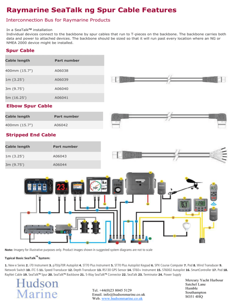 Raymarine Seatalk NG Spur Cables Features Raymarine Seatalk NG Spur Cables Features