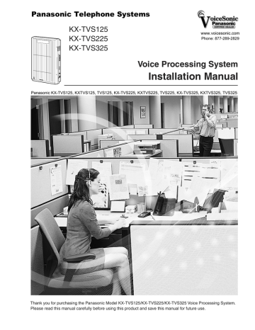 KX-TVS 125 225 325 Installation Manual KX-TVS 125 225 325 Installation Manual
