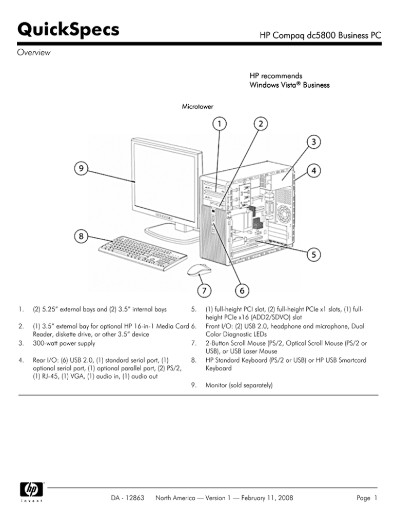HP Compaq dc5800 Business PC HP Compaq dc5800 Business PC