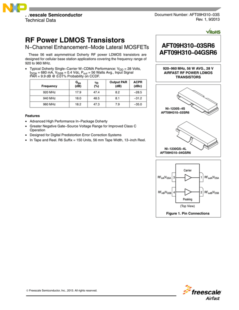 NXP AFT09H310-03S Datasheet NXP AFT09H310-03S Datasheet