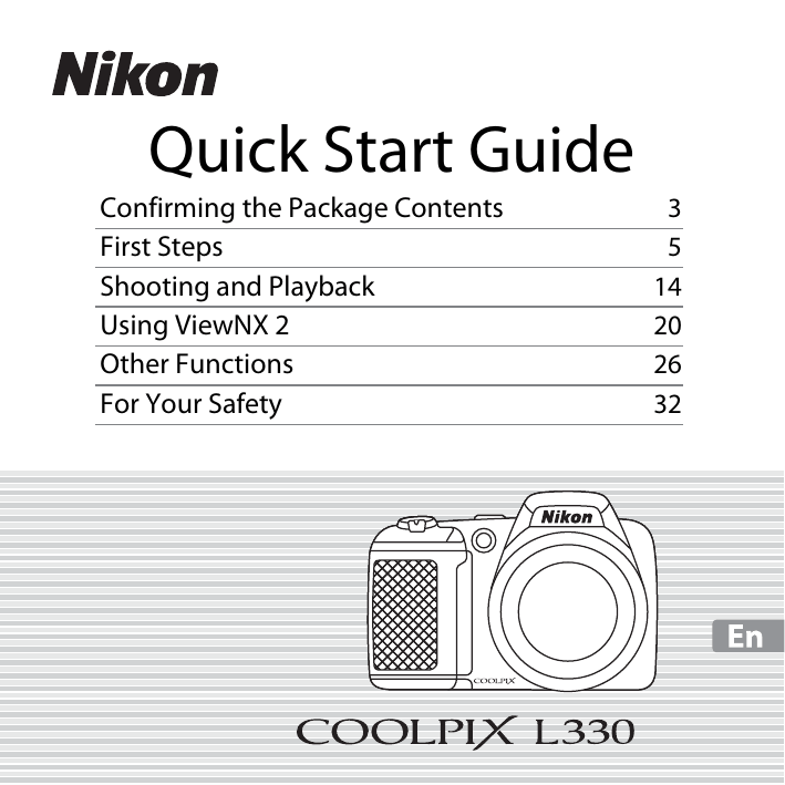 Nikon COOLPIX L330 Quick start guide Nikon COOLPIX L330 Quick start guide
