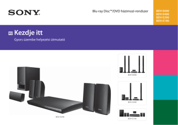Sony BDV-E290, BDV-E690, BDV-E190, BDV-E490 Quick Start Guide and Installation Sony BDV-E290, BDV-E690, BDV-E190, BDV-E490 Quick Start Guide and Installation