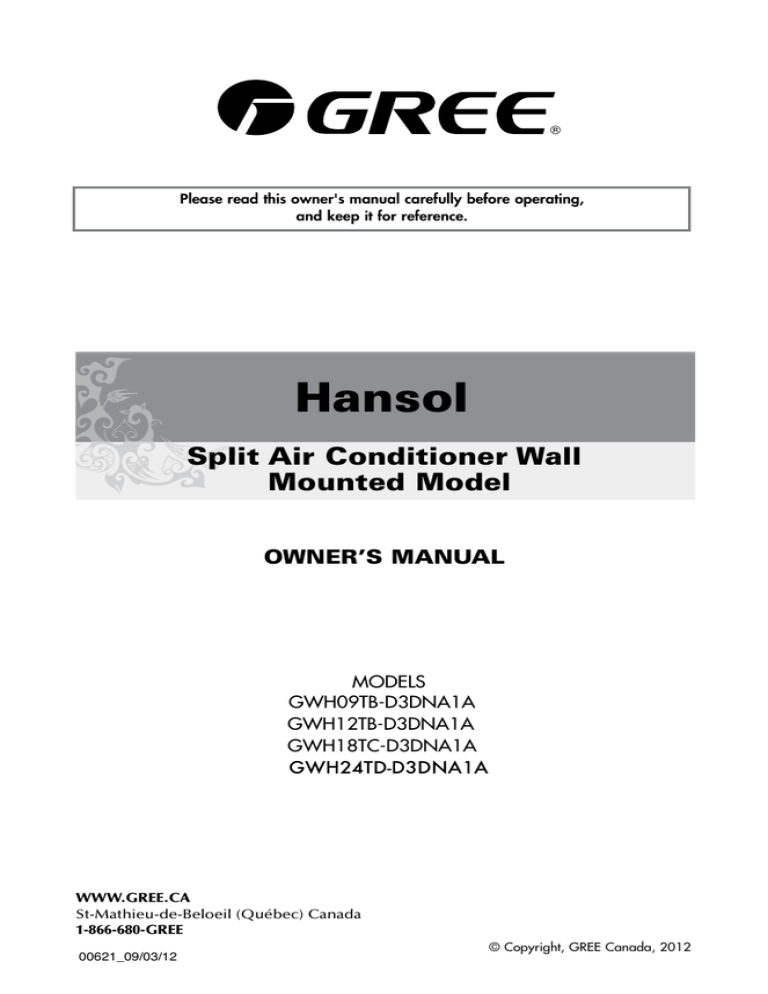 Hansol - Owner Manual Hansol - Owner Manual