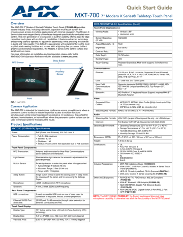 AMX Modero X Series Installation manual | Manualzz