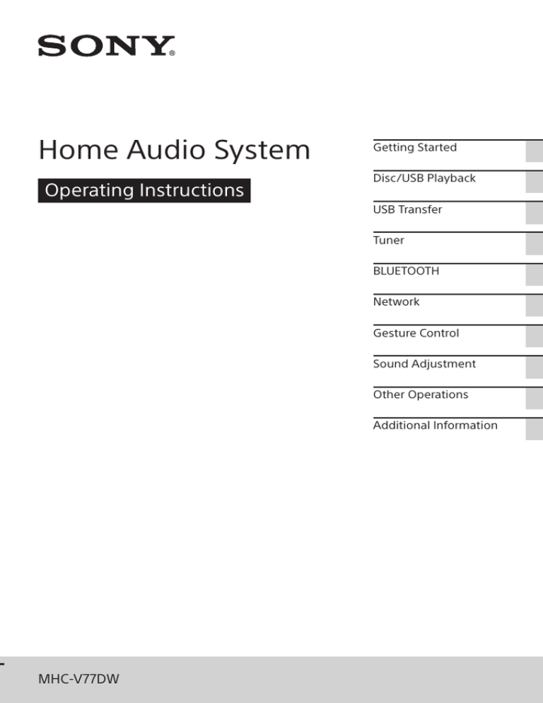 Operating Instructions Operating Instructions