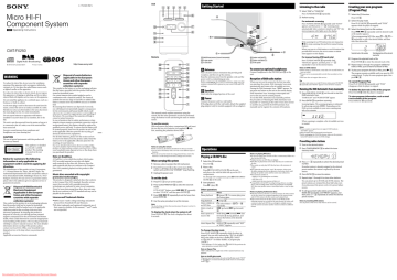 Sony CMT-FX250 User Guide Manual Sony CMT-FX250 User Guide Manual