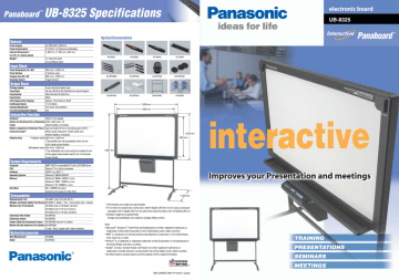 Panaboardm UB-8325 Specifications Panaboardm UB-8325 Specifications