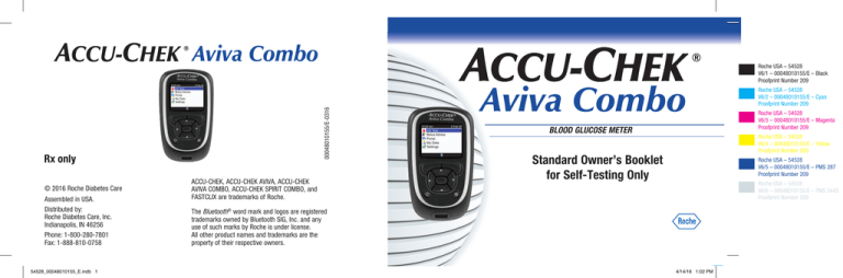 Accu-Chek Combo system User manual Accu-Chek Combo system User manual