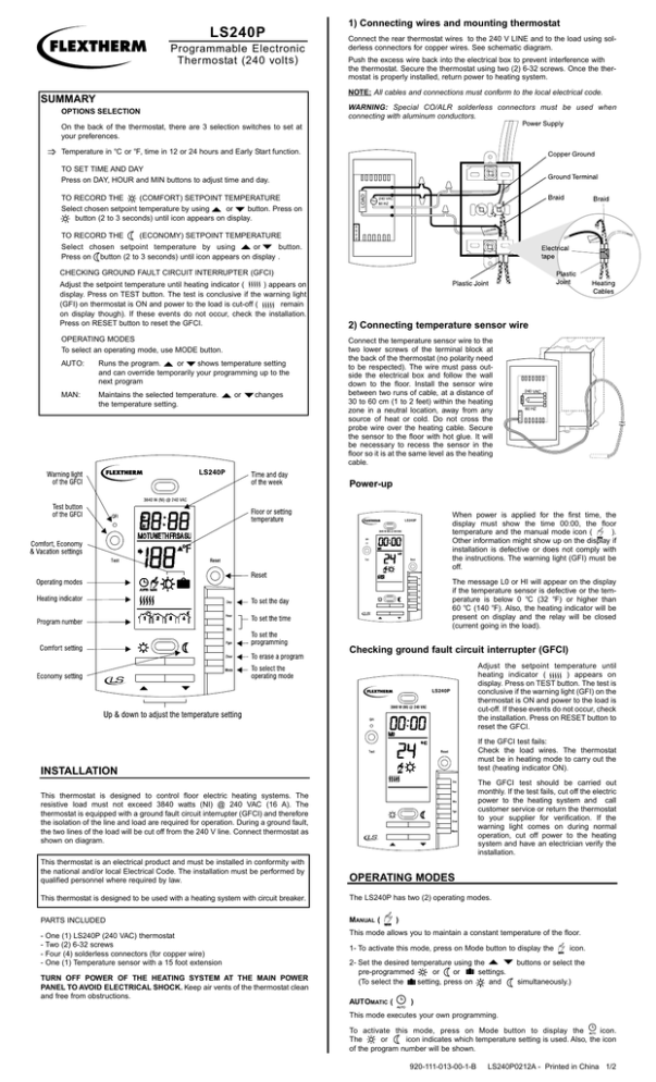 Installation and Programming Guide LS240P Installation and Programming Guide LS240P
