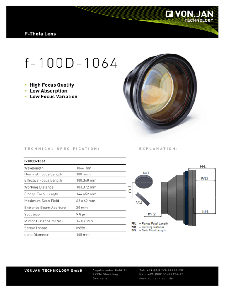 f-100D-1064 - VON.JAN Technology f-100D-1064 - VON.JAN Technology