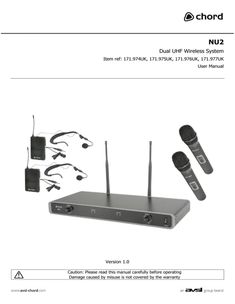 Dual UHF Wireless System Dual UHF Wireless System