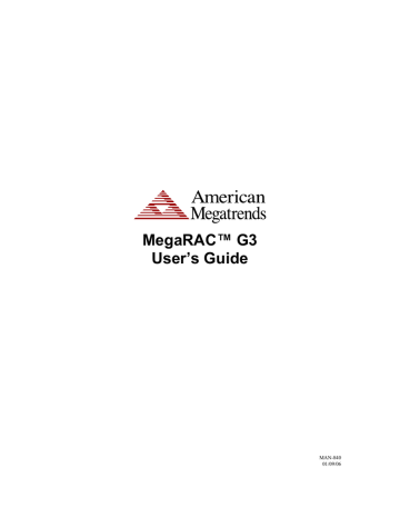 American Megatrends MegaRAC G3 S840 User's Guide | Manualzz American Megatrends MegaRAC G3 S840 User's Guide | Manualzz