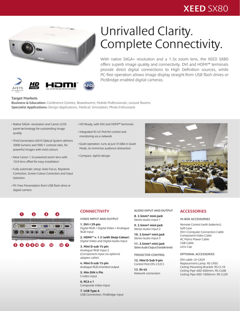 Canon XEED SX80 - Ivojo Multimedia Canon XEED SX80 - Ivojo Multimedia