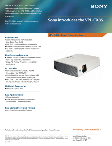 VPL-CX85 - PDF Text Files VPL-CX85 - PDF Text Files