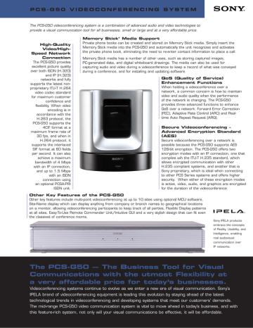 PCS-G50 Specifications PCS-G50 Specifications