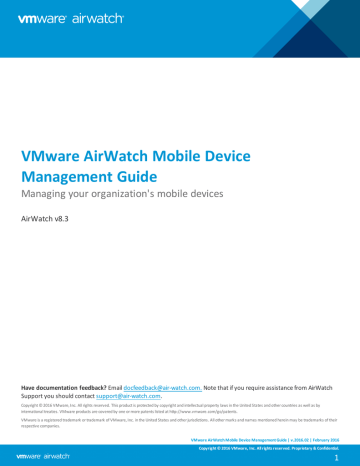VMware AirWatch Mobile Device Management Guide | Manualzz VMware AirWatch Mobile Device Management Guide | Manualzz