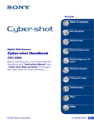 Sony DSC-S800 User manual | Manualzz Sony DSC-S800 User manual | Manualzz