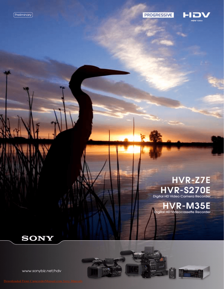 Sony HVR-S270E Operating Instructions Manual Sony HVR-S270E Operating Instructions Manual