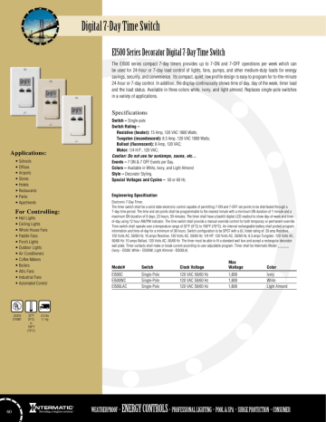 Digital 7-Day Time Switch Digital 7-Day Time Switch