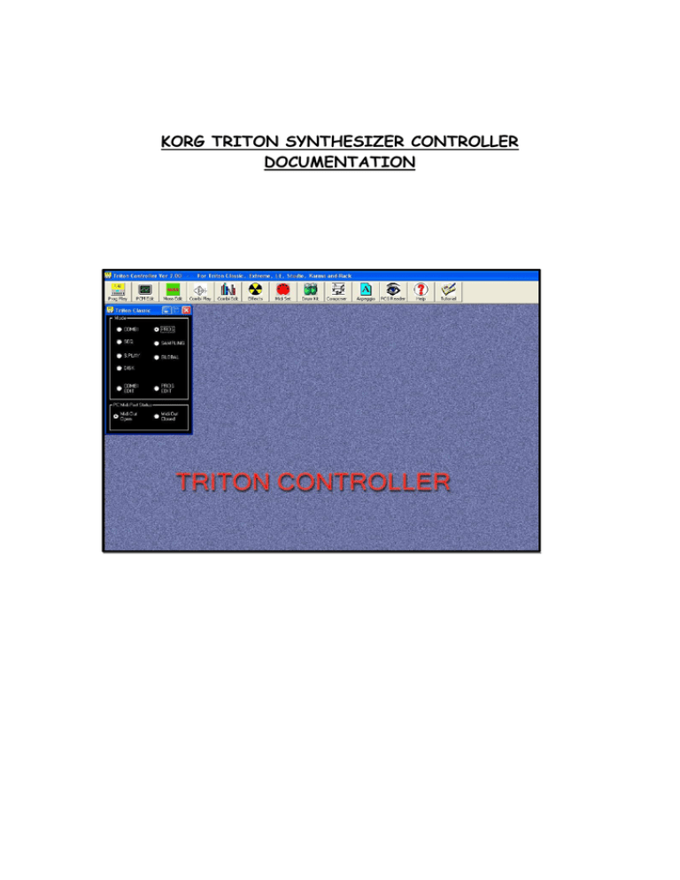 Documentation - KORG OASYS COMPANION,TRITON Documentation - KORG OASYS COMPANION,TRITON