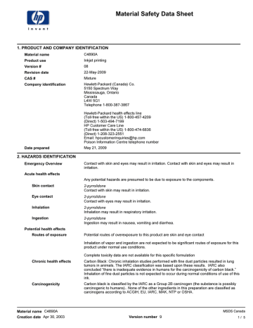 Material Safety Data Sheet Material Safety Data Sheet
