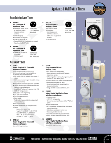 Intermatic ST01C Spec Sheet Intermatic ST01C Spec Sheet