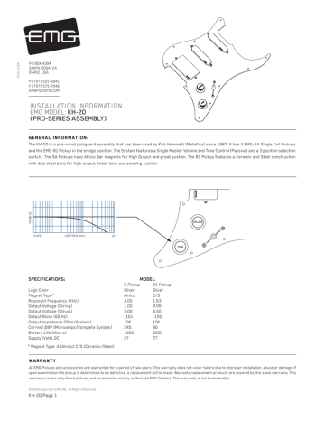 EMG KH20 Kirk Hammett Active Pickup Set Installation Information Manualzz