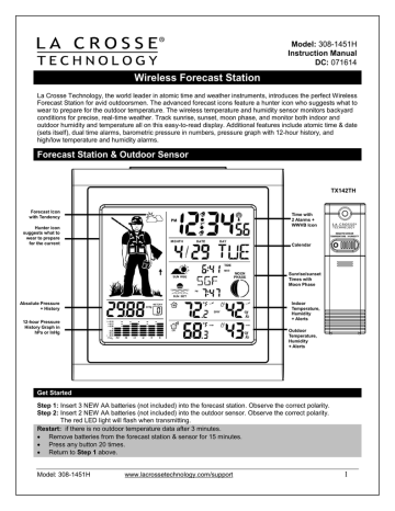 La Crosse Technology 308-1451H Instruction manual | Manualzz