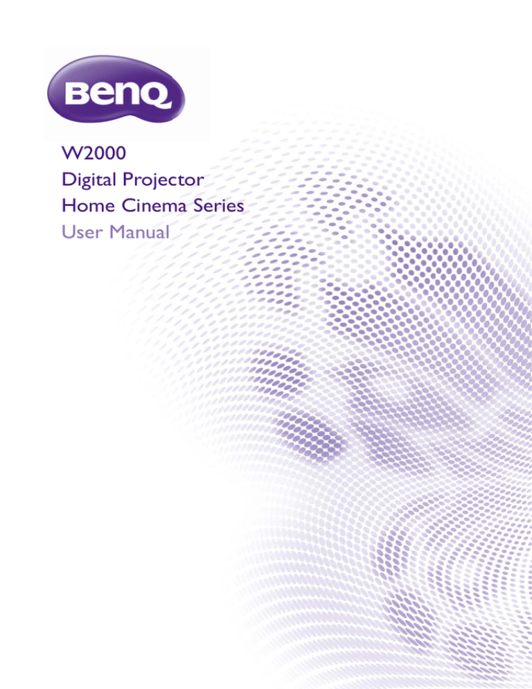 BenQ W2000, HT3050, HT2050 User manual BenQ W2000, HT3050, HT2050 User manual