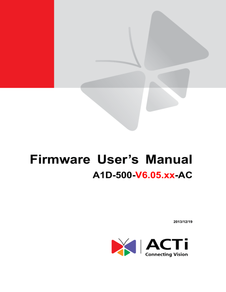 Firmware User`s Manual Firmware User`s Manual