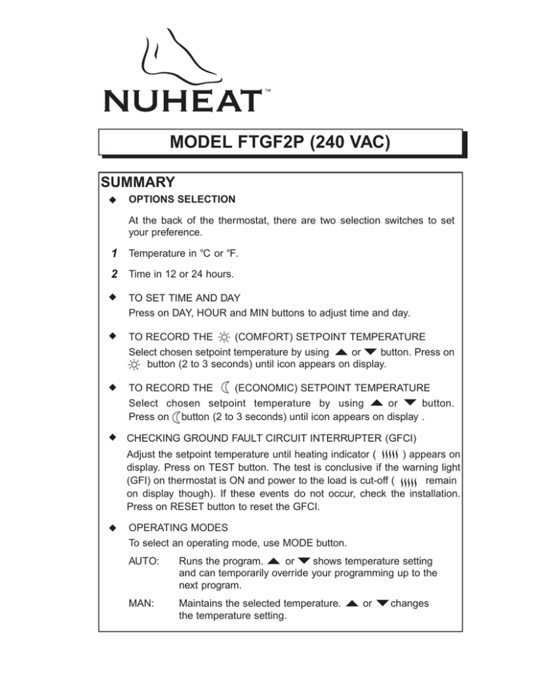 Thermostat Manual Thermostat Manual