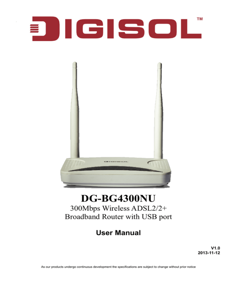 Digisol DG-BG4300NU User manual Digisol DG-BG4300NU User manual