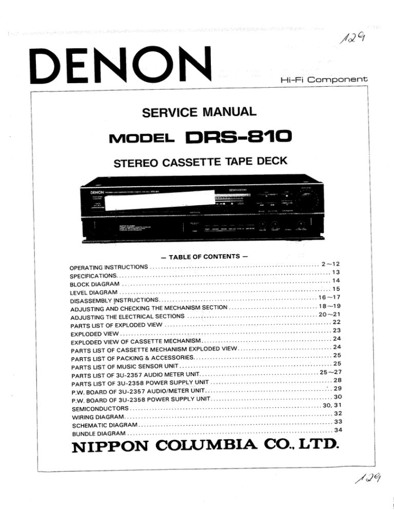 Page 1 /24 DENON _ _ SERVICE MANUAL MODEL m) EXSE Page 1 /24 DENON _ _ SERVICE MANUAL MODEL m) EXSE