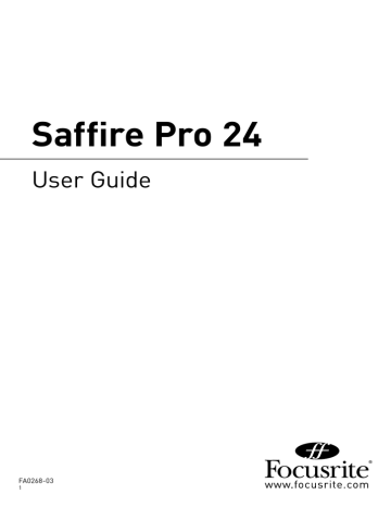Saffire Pro 24 - Focusrite Saffire Pro 24 - Focusrite