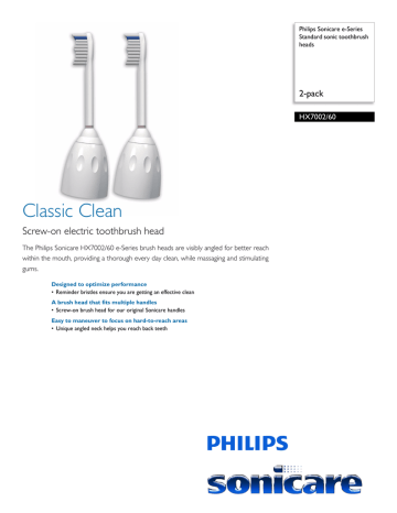 HX7002/60 Philips Standard sonic toothbrush heads HX7002/60 Philips Standard sonic toothbrush heads