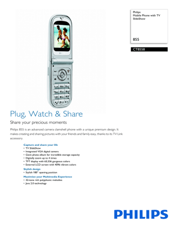 CT8558/00NWEURO Philips Mobile Phone with TV SlideShow CT8558/00NWEURO Philips Mobile Phone with TV SlideShow