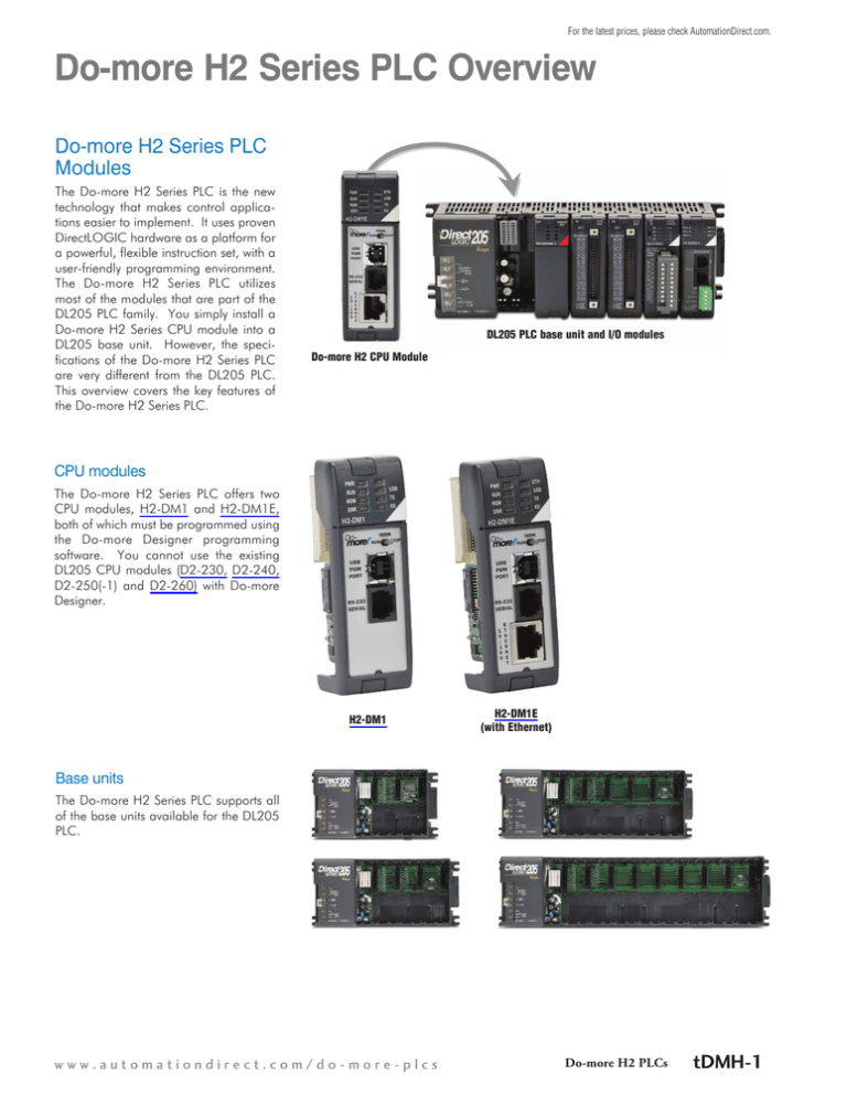 Do-more H2 Series PLC Overview Do-more H2 Series PLC Overview