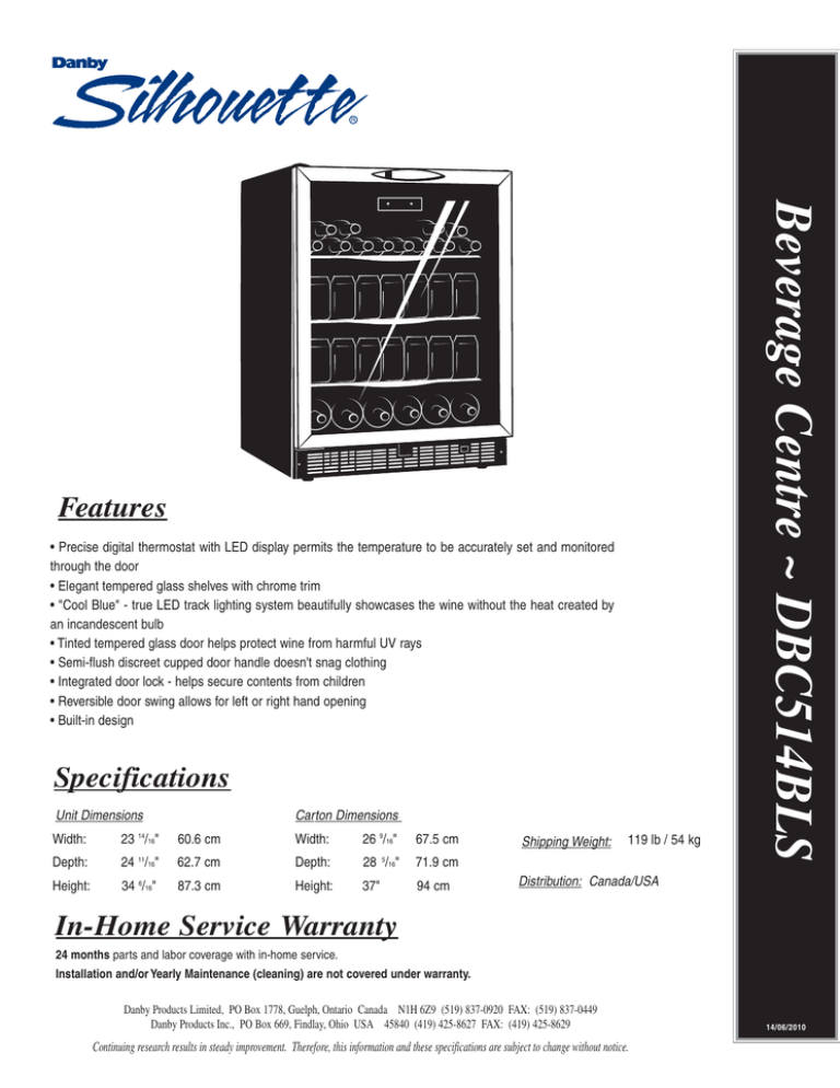Beverage Centre DBC514BLS Beverage Centre DBC514BLS
