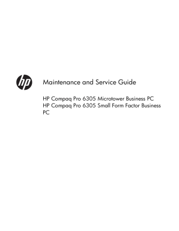 Maintenance and Service Guide Maintenance and Service Guide
