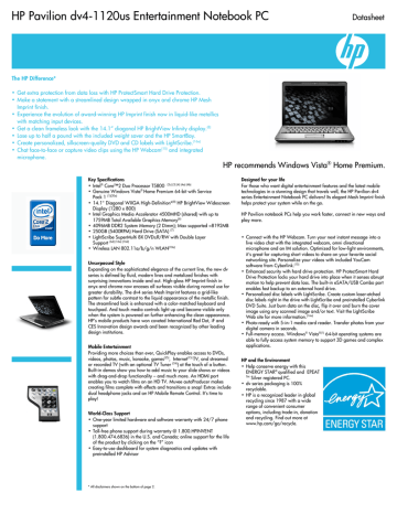 HP Pavilion Data Sheet HP Pavilion Data Sheet