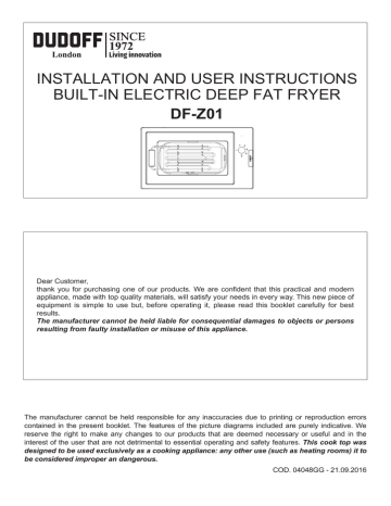 INSTALLATION AND USER INSTRUCTIONS BUILT INSTALLATION AND USER INSTRUCTIONS BUILT