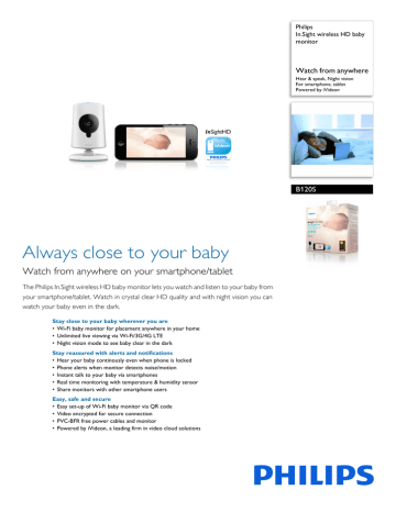 B120S/10 Philips In.Sight wireless HD baby monitor B120S/10 Philips In.Sight wireless HD baby monitor