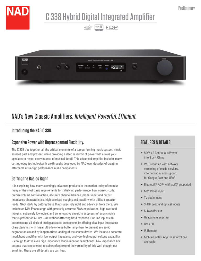 C 338 Hybrid Digital Integrated Amplifier C 338 Hybrid Digital Integrated Amplifier