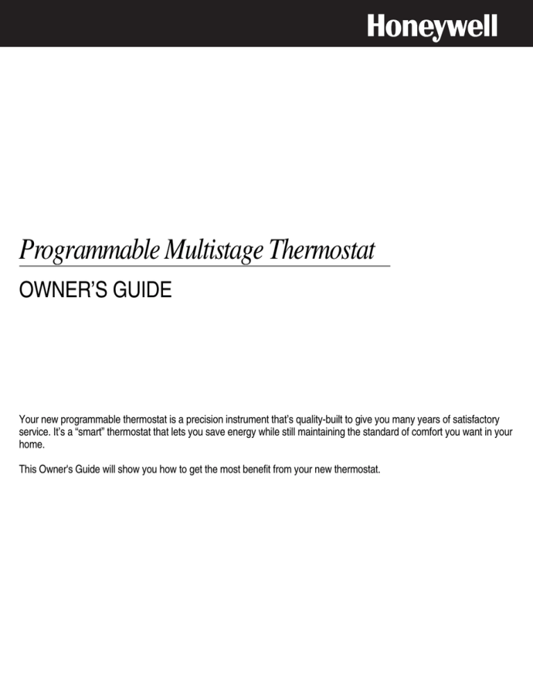 69-0743 - Programmable Multistage Thermostat 69-0743 - Programmable Multistage Thermostat